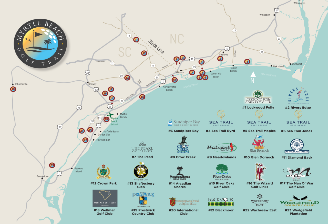 Course Map Myrtle Beach Golf Trail